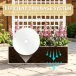 White 43" x 16" x 70" Galvanized Planter Box – Raised Garden Bed with Trellis for Vines & Climbing Veggies(Only one garden bed) - Image 5