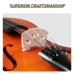 Brand new 4/4 natural tiger-striped acoustic violin set includes pitch stickers, tuner, strings, shoulder rest, rosin, bow, and premium gift box. - Image 7