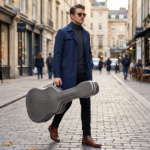 41" Folk Guitar ABS Molded Carrying Case Fits Most Acoustic Guitars Microgroove Grayish Blue - Image 11