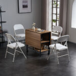 Old Code 33292149 4pcs Elegant Foldable Iron & PVC Chairs for Convention & Exhibition White - Image 40