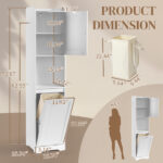 White melamine-faced particleboard, vertical grain, 40*40*180cm, 1 door + bottom flip-down drawer with non-woven storage bag, bathroom tall cabinet - Image 11