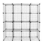 16-Cube Organizer Cube Storage Storage Shelves Wire Cube Storage Origami Shelves Metal Grid Multifunction Shelving Unit Modular Cubbies Organizer Bookcase - Image 3