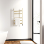 Brushed Gold Heated Towel Rack for Bathroom,Wall Mounted with Intelligent Touch Screen Timer, 9-Bar Towel Warmer, 304 Stainless Steel Polished, Plug-in/Hard-Wired[Unable ship on weekends, TK/TEMU only for pickup, only TX10643 warehouse supports GOFO] - Image 7