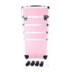 4 in 1 Aluminum Cosmetic Makeup Case Tattoo Box Pink - Image 3
