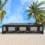 Same Code 52688135 10'x30' Outdoor Party Tent with 8 Removable Sidewalls, Waterproof Canopy Patio Wedding Gazebo Black - Image 19