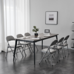 Same Code 31709558 6pcs Elegant Foldable Iron & PVC Chairs for Convention & Exhibition Gray - Image 30