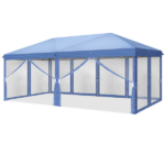Same Code 24768999 10x20 ft Blue Pop Up Canopy Tent, Instant Folding Shelter with 6 Mesh Panels, 2 Doors & 4 Mesh Windows, 28/22mm Powder Coated Iron Legs, 10x20mm Reinforced Crossbar, 210D Oxford Fabric Outdoor Foldable Canopy with Carry Bag, Without Sandbags - Image 15