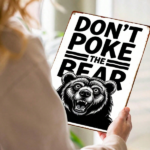 CIFbuy Don't Poke The Bear Metal Wall Art, 2D Flat Metal Plaque Sign, Weatherproof Waterproof Outdoor Indoor Wall Decor, Waterproof Outdoor Indoor Wall Decor, 7.87x Metal WaikTok, Metal WaikTok, Waterproof Outdoor Indoor Wall Decor Self-atckup Logiop87x - Image 5
