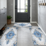 Three-piece kitchen rug set, non-slip and washable, abstract pattern kitchen hallway rug, soft and comfortable, suitable for sinks, floors, entrances, hallways and bathrooms. - Image 12
