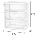 (2 pack) Wide 3 Drawer Tower, Plastic Storage Organizer with Removable Clear Bins, Easy to Assemble - No Tools Needed, White (Shipment from Walmart) - Image 2