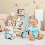 Multi-Functional Baby Activity Walker, Anti-O-Leg Design Wooden Walker with Storage for Toddlers - Image 6