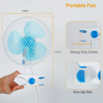 3-in-1 Clip On Fan, Quiet Small Desk Fan with 2 Speeds & Auto Oscillation, Clamp Fan for Office Bedroom Stroller, Safe for Baby - Image 13