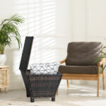 Outdoor PE Wicker Side Table with Storage, Small Patio Storage Bin Container for Hose Cushion Towel, Brown SAME AS 46755449 - Image 8