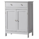 Gray particleboard with melamine veneer, 60*30*80cm, double doors, single drawer, bathroom vanity - Image 3