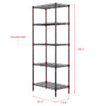 Changeable Assembly Floor Standing Carbon Steel Storage Rack Black - Image 11
