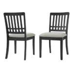 2-Piece Modern Scandinavian Dining Chairs, Curved Wood Backrest with Gray Fabric Seat, Finish for Dining Room and Apartment, Easy to Assembly -BLACK - Image 10