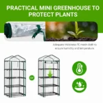 4 Tier Mini Greenhouse with PVC Cover, Roll-Up Zipper Door, Portable Indoor Outdoor Garden Plant Shelves, 27"x19"x62" (Shipment from Walmart) - Image 4