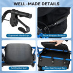 2-in-1 Rollator Walker with Seat (Blue), 8-Inch Large Wheels & Versatile Braking System, Adjustable Height - Image 4