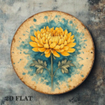 CIFbuy 1pc 8x8in Vintage Chrysanthemum Round Sign, "" 8x8in Vintage Chrysanthemum Round Sign, Chrysanthemum Round Sign, 2D Flat Autumn Floral Plaque TikTok, Temu Self-pickup Logiaqics - Image 4