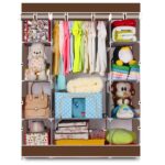 4-Layer 10 Lattices Non-Woven Fabric Wardrobe Coffee - Image 5