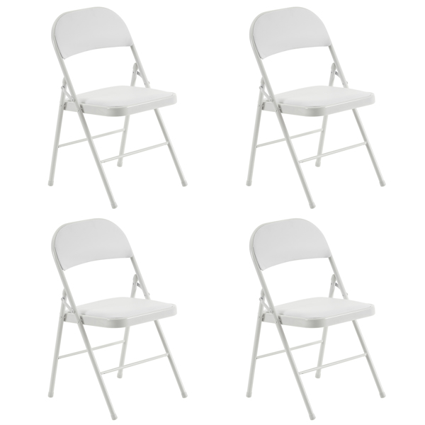 Old Code 33292149 4pcs Elegant Foldable Iron & PVC Chairs for Convention & Exhibition White