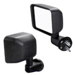 Manual Mirrors Black Left Right Side Pair For 2007-2017 Jeep Wrangler - Image 3