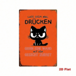 CIFbuy 1pc Funny Cat Metal Wall Art Retro Iron" Sign, German Humorous Quote Lass Dich Mal Drücken, 2D Flat Decor For Home Bedroom, 2D Flat Decor For Home Bedroom, 7.87x Retro Iron Sign,ikTok, Retro Iron Sign,ikTok, t Self-pickup Logiopics - Image 2