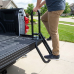 Foldable Pickup Truck Tailgate One-Step Ladder - Universal Fit. Drilling Hex Screws for Easy Install. Load Capacity: 300 LBS. Serves To Secure Items In Truck Bed