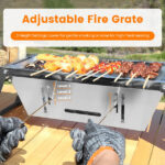 Foldable Charcoal BBQ Grill Stainless Steel Grill Net Easy Setup Portable Tabletop Barbecue Grill for Camping Picnic Outdoor Party Backyard - Image 7