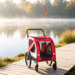 2-in-1 Red Dog Bicycle Trailer – Road-Visibility Reflectors, Weather-Strong Cover, as Pet Outdoor Travel Essential for Hiking Routes - Image 4