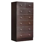 6-Tier 7-Drawer Cabinet with Matte Gold Handles Particleboard Melamine-Coated Storage Cabinet 25.98*15.75*51.57in Brown - Image 3