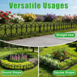 19.3FT Decorative Landscape Edging, 10 Panels Flexible Interlocking PP Lawn Border, Angle Adjustable Weather Resistant Garden Fence for Yard Flower Bed Path - Image 7
