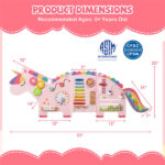 11-in-1 Dinosaur Activity Wall Busy Board Panels-- Wooden Sensory Toy-Pink - Image 4