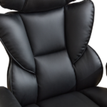 Office Chair with Foot Rest and Waist Lumber Support, Ergonomic Gaming Chair with Adjustable Height Headrest, High-Back Leather Reclining Chair for Home, Black - Image 17