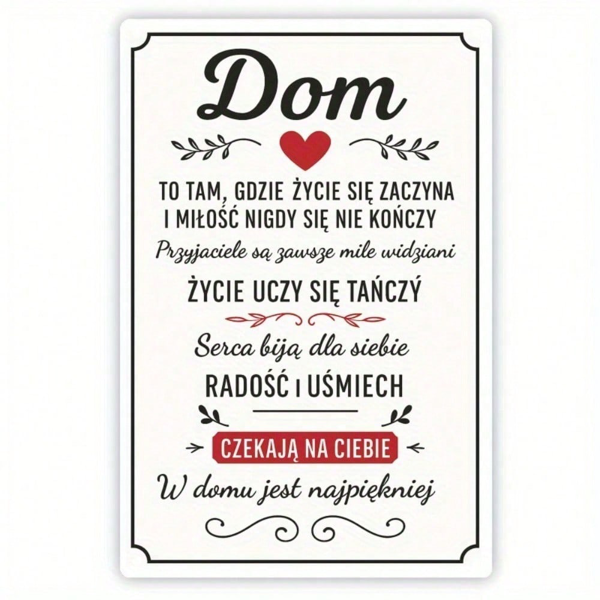 324481a4-7768-43eb-ab4b-bb6cfbe86114.png CIFbuy Home Is The Most Beautiful Place Metal Wall Art, Elegant Black White Typography Sign With Red Heart Accents, 2D Flat Decor For L TikTok, TikTok, ography Sign With Red Heart Accents Self-pickup Logiopics - Image 1