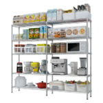 5-layer double row, freely adjustable layer spacing, with adjustable feet, display stand, iron, 177*40*180cm, chrome-plated - Image 4