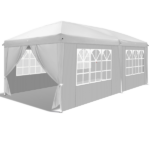 10'x20' Instant Pop Up Canopy Tent White, 6 Side Panels 2 Doors 4 Mesh Windows, 28/22mm Powder Coated Steel Frame, 10x20mm Crossbar, 210D Oxford Outdoor Folding Tent with Carry Bag, No Sandbags - Image 12