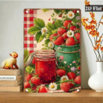 CIFbuy Vintage Strawberry Jam Jar Metal Sign, Wall Art, Nostalgic Bucket Pattern Home Decor Ornament MikTok, MikTok, Self-hockup Logiopnt - Image 8