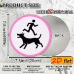CIFbuy 2D Flat Round Aluminum Sign, "" Round Aluminum Sign, Sign, Snarling Dog & Running Figure Outdoor Plaque TikTok, Temu Self-pickup Logiaqics - Image 7
