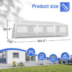 10'x30' Outdoor Party Tent with 8 Removable Sidewalls, Waterproof Canopy Patio Wedding Gazebo, White - Image 19