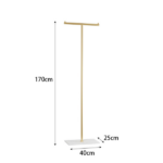 Clothing Rack, Golden Metal Freestanding Heavy Duty Clothes Rack with Marble Base, Multipurpose Garment Hanger for Bedroom, Hat, Scarf, Jacket - Image 3