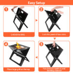 Portable BBQ Barbecue Grill Foldable Charcoal Grill Camping Garden Outdoor Travel - Image 6