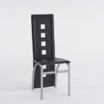 4pcs long backrest square hollow decoration PU leather dining chair round tube black cushion electroplating chair leg N201 Replace encoding13029118 - Image 10