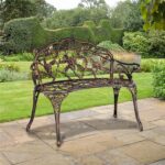 38.5" Cast Aluminum Outdoor Courtyard Decoration Park Leisure Rose Chair SAME AS 05671529 - Image 9