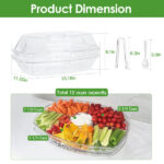 Fruit Ice Serving Tray Chilled Veggie Tray Shrimp Cocktail Serving Dish Appetizer Party Serving Platter Cold Food Buffet Server with Lid and 4 Compartments 3 Tongs 10 Sporks - Image 7