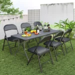 6 ft Rectangular Black Plastic Folding (Shipment from Walmart) - Image 5