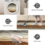 Three-piece kitchen rug set, non-slip and washable, abstract pattern kitchen hallway rug, soft and comfortable, suitable for sinks, floors, entrances, hallways and bathrooms. - Image 4