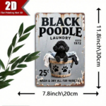 CIFbuy Vintage Black Poodle Laundry Tin Sign 11.8x7.8", 1972 Retro Metal Plaque, Rustic Pet Lover Wall Decor, 2D Flat Farmhouse Laundry TikTok, TikTok, , Rustic Pet Lover Wall Decor Self-pickup Logiopics - Image 4