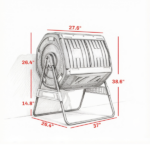 53 Gal Compost Bin Outdoor Dual Chamber Tumbling Composter with Adjustable Vents BPA Free Green - Image 3