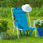 Same Code 99460325 4-Position Adjustable Folding Beach Chair, Steel Tube Frame Oxford Fabric Lounge Chair, 7.9" Seat Height, 17.7" W x 17.3" D, 120KG Heavy Duty Capacity, Portable Outdoor Patio Camping Chair, Blue - Image 28